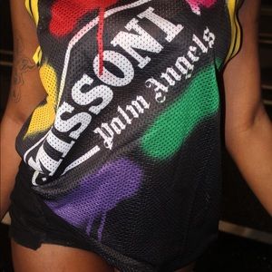 Black missoni x palm angels tank top